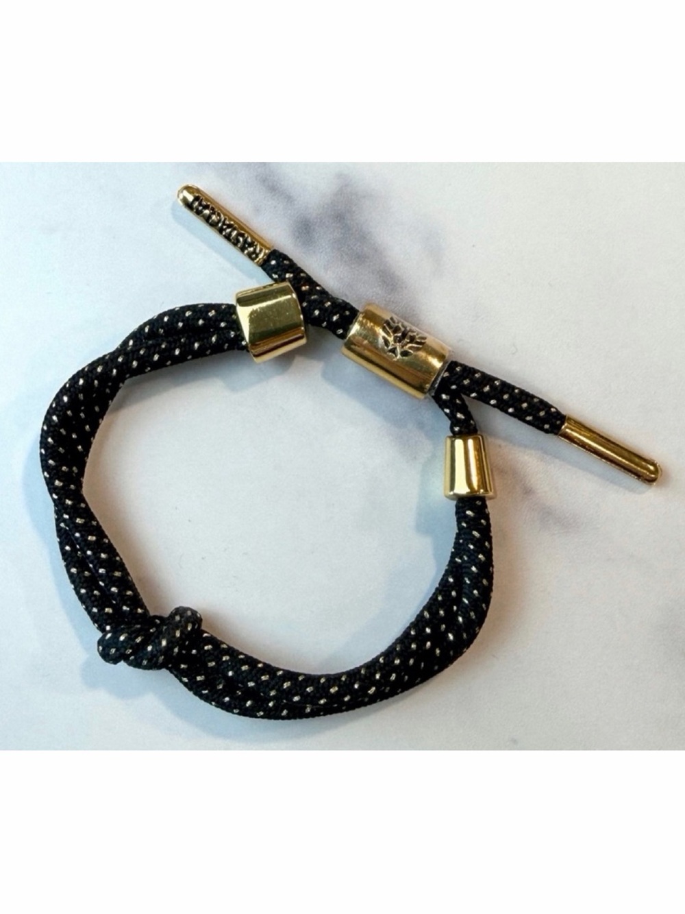 RASTACLAT • Black/Gold Dotted Rope Knot Adjustable Bracelet